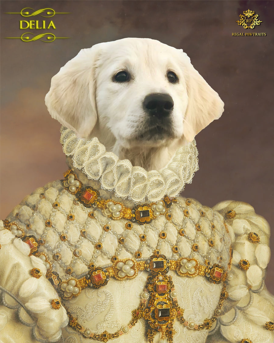 Custom Pet Royal Portraits | The Princess | Custom Pet Portraits - Regal Pawtraits